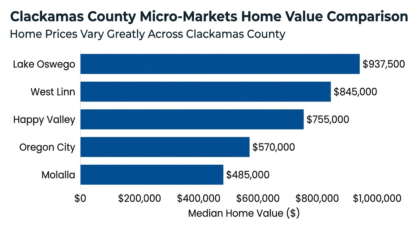 Clackamas County Micro-Markets Home Value Comparison
