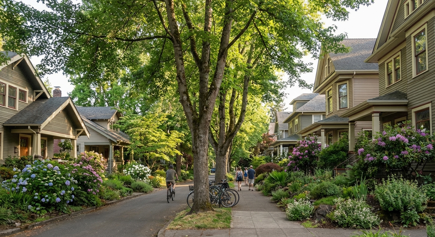 Classic Portland Neighborhood Street