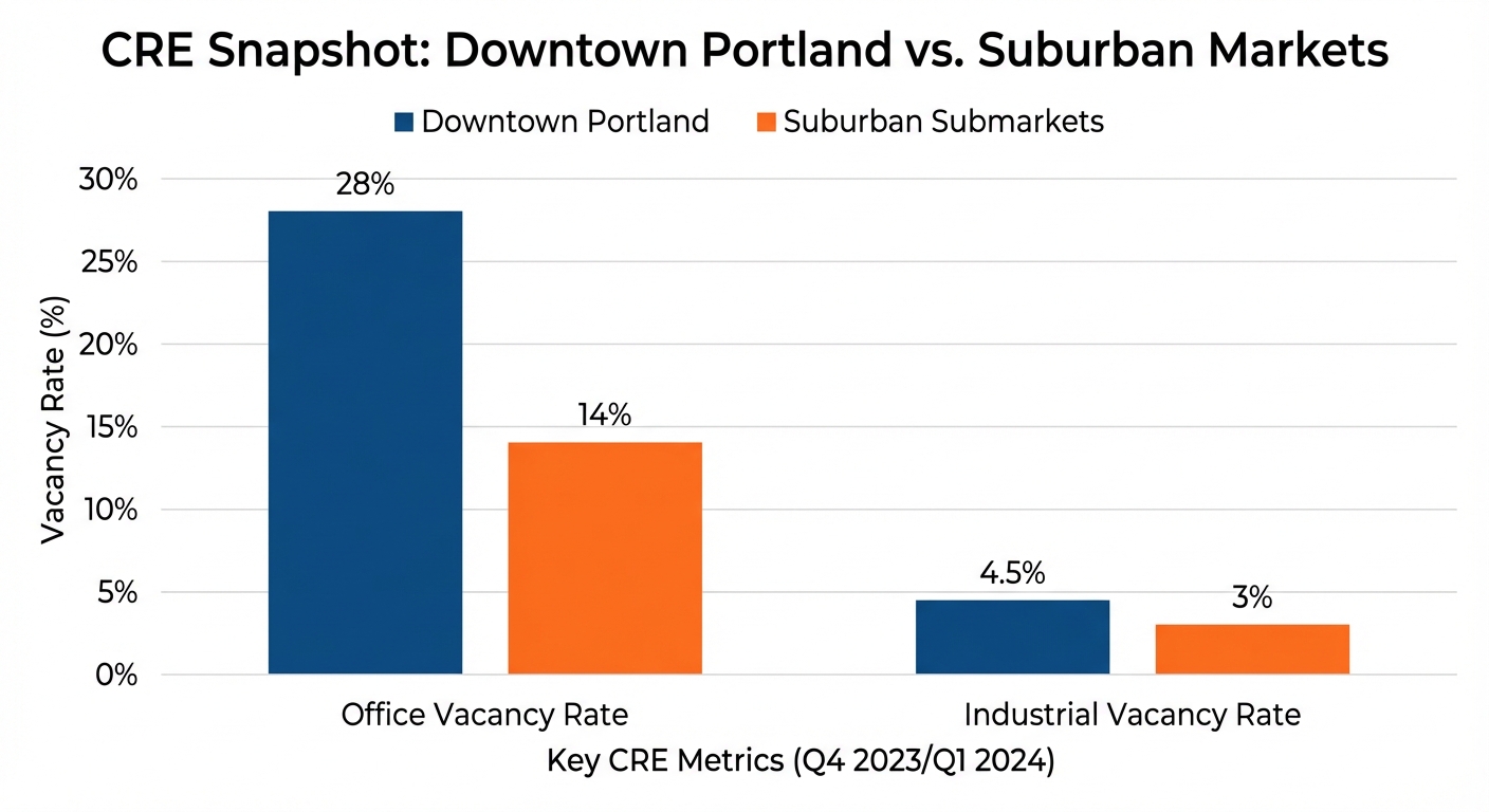 CRE Snapshot: Downtown Portland vs. Suburban Markets