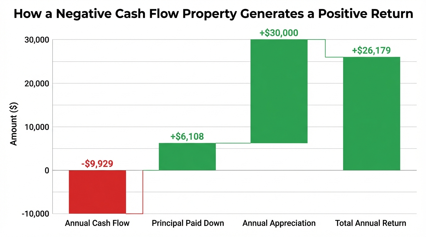 How a Negative Cash Flow Property Generates a Positive Return