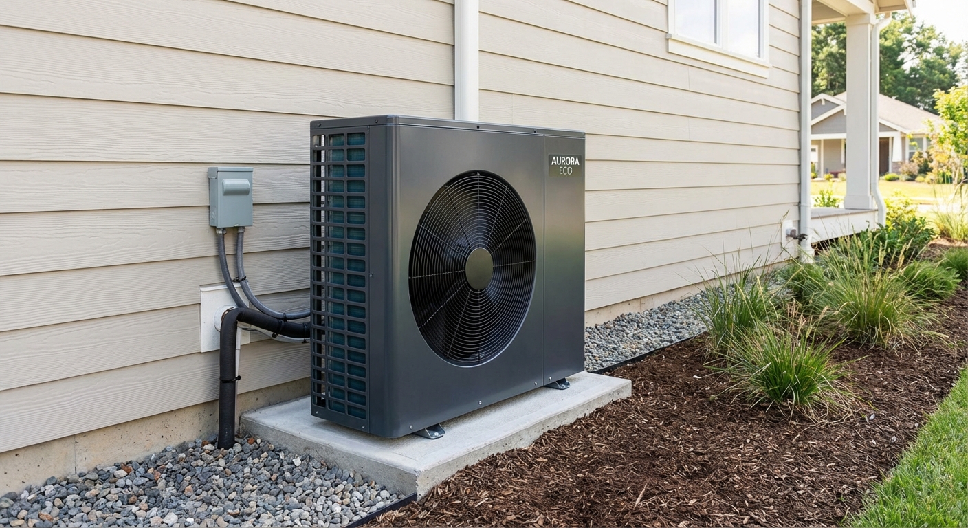 Modern Electric Heat Pump Installation