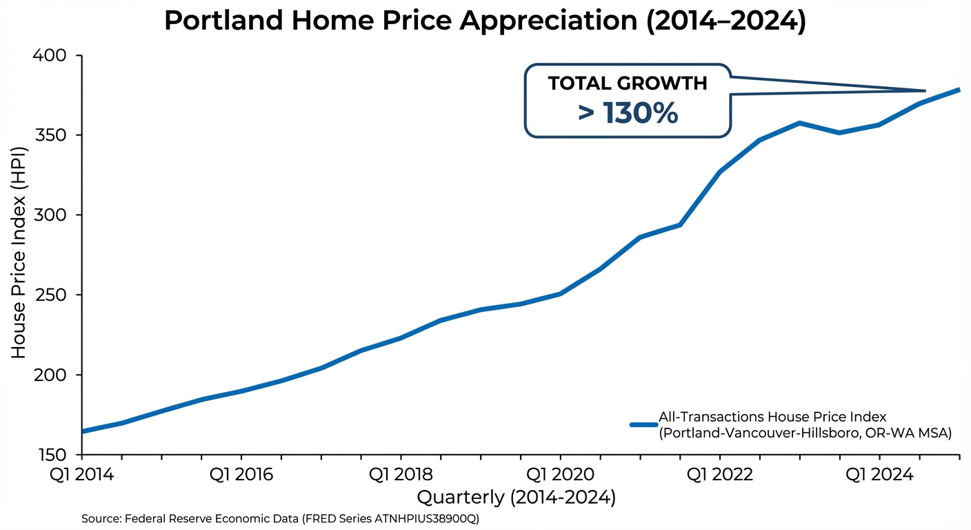 Portland Home Price Appreciation (2014-2024)