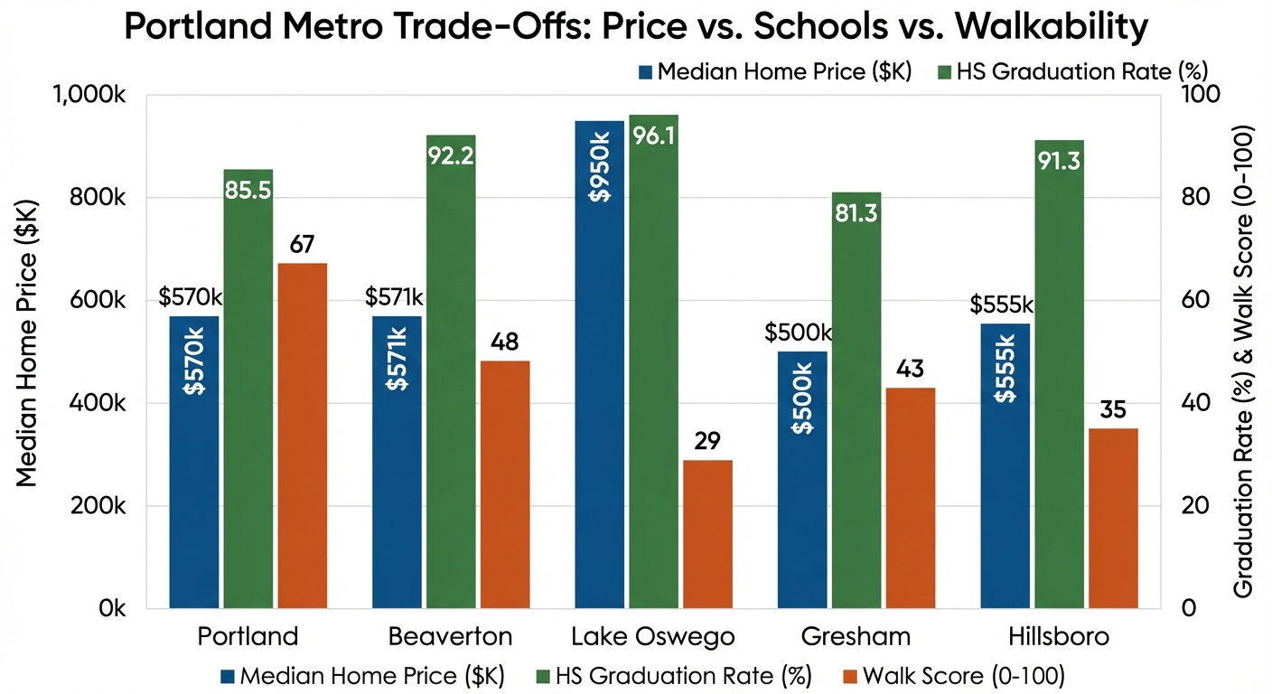 Portland Metro Trade-Offs: Price vs. Schools vs. Walkability
