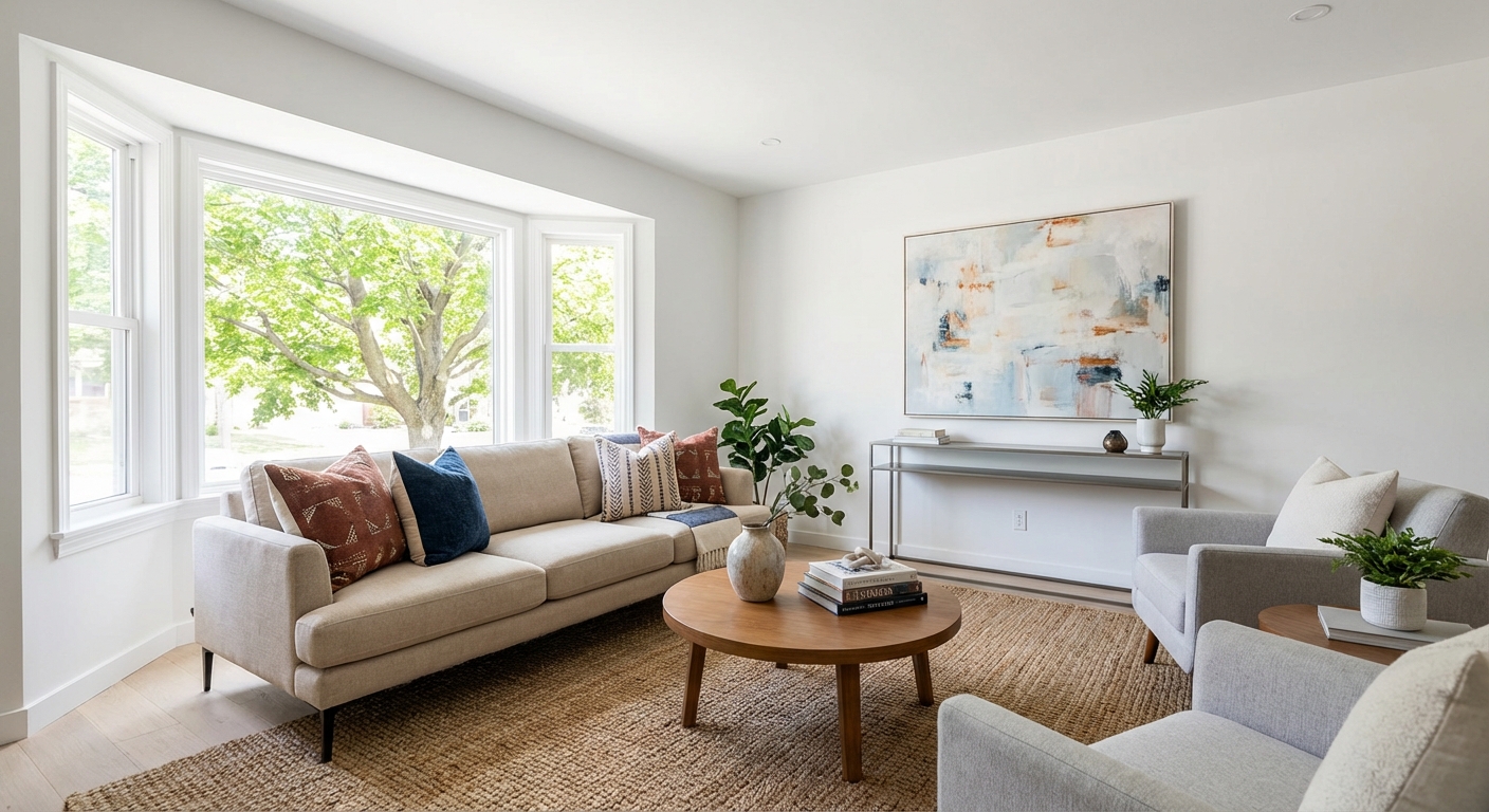 Professionally Staged Living Room
